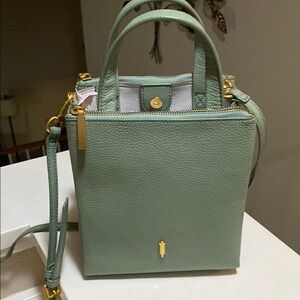 Chic Green Mini Bag with Gold Accents